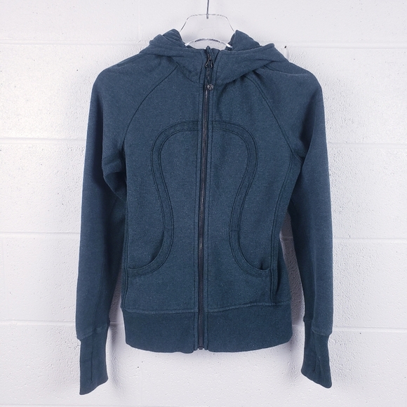 Lululemon Scuba Hoodie Sweatshirt Jacket Green Full Zip Size 4 - Picture 1 of 8